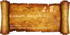 Lenhart Bonifác névjegykártya